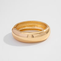 Thumbnail for Classic Minimalist Gold Silver Tone Glossy Bangle Bracelet - ArtGalleryZen