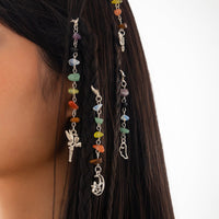 Thumbnail for Colorful 5pcs Crystal Stone Elf Moon Star Dragonfly Charm Hair Braids Ring Set - ArtGalleryZen