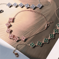Thumbnail for Colorful Crystal Clover Bracelet - ArtGalleryZen