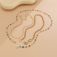 Thumbnail for Colorful Crystal Long Chain Turquoise Sun Pendant Necklace Set - ArtGalleryZen