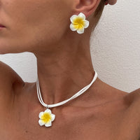 Thumbnail for Colorful Flower Velvet Necklace Earrings Set - ArtGalleryZen