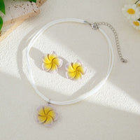 Thumbnail for Colorful Flower Velvet Necklace Earrings Set - ArtGalleryZen