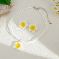 Thumbnail for Colorful Flower Velvet Necklace Earrings Set - ArtGalleryZen