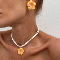 Thumbnail for Colorful Flower Velvet Necklace Earrings Set - ArtGalleryZen