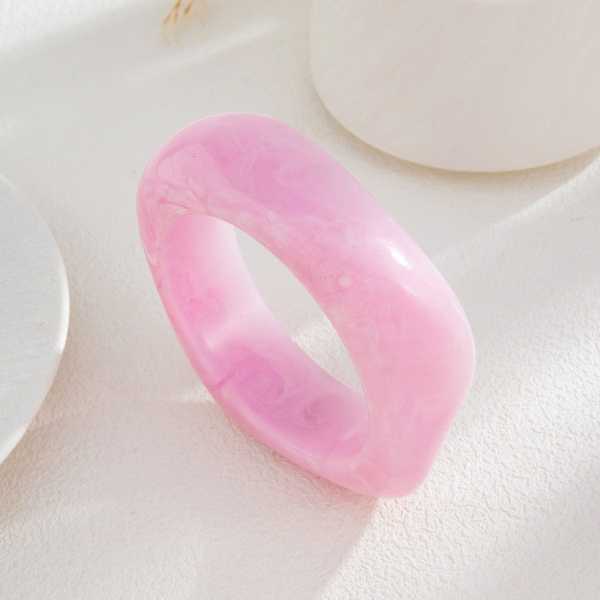 Colorful Irregular Resin Bangle Bracelet - ArtGalleryZen