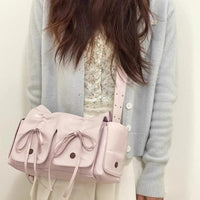 Thumbnail for Colorful Ribbon Shoulder Crossbody Leather Bag - ArtGalleryZen