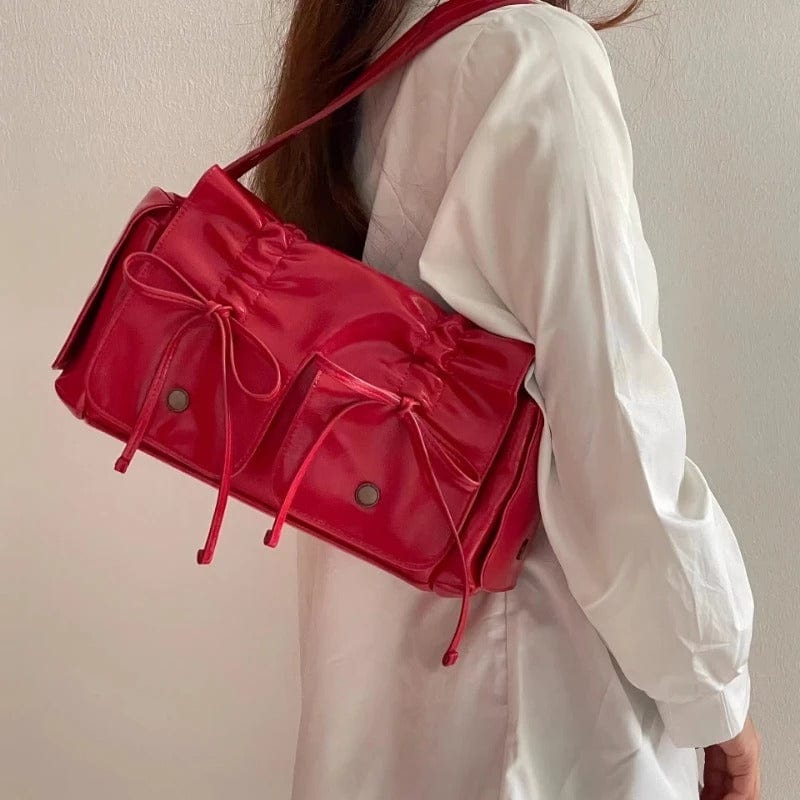 Colorful Ribbon Shoulder Crossbody Leather Bag - ArtGalleryZen