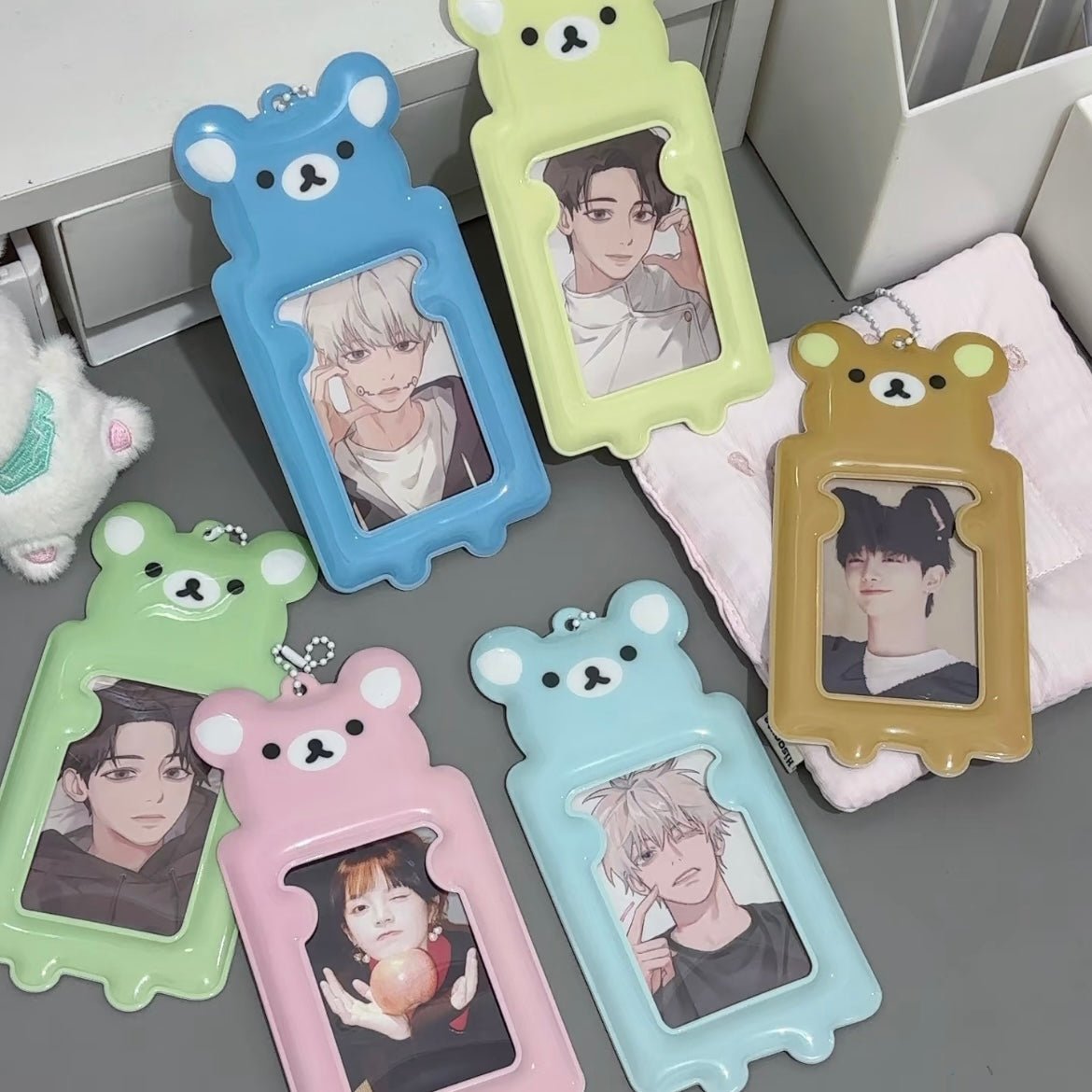 Colorful Rilakkuma Kpop Keychain Photocard Holder - ArtGalleryZen