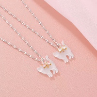 Thumbnail for Crystal Bowknot Cat Pendant Necklace - ArtGalleryZen