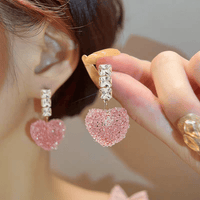 Thumbnail for Crystal Candy Heart Earrings - ArtGalleryZen