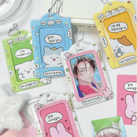 Thumbnail for Cute Bunny Cat Kpop Keychain Photocard Holder - ArtGalleryZen