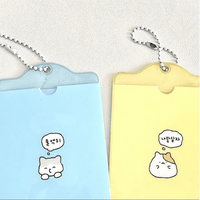 Thumbnail for Cute Bunny Cat Kpop Keychain Photocard Holder - ArtGalleryZen