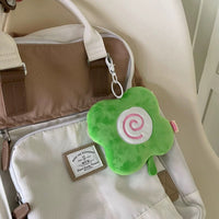 Thumbnail for Cute Clover Narutomaki Plush Coin Purse Transparent Keychain Bag - ArtGalleryZen
