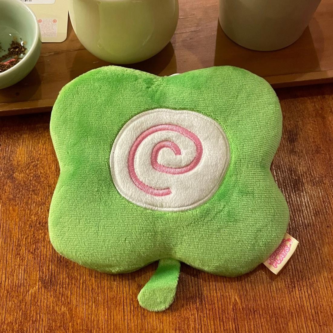 Cute Clover Narutomaki Plush Coin Purse Transparent Keychain Bag - ArtGalleryZen