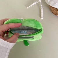 Thumbnail for Cute Clover Narutomaki Plush Coin Purse Transparent Keychain Bag - ArtGalleryZen