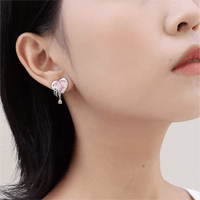 Thumbnail for Cute Crystal Dangle Heart Earrings - ArtGalleryZen