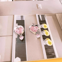 Thumbnail for Cute Crystal Dangle Heart Earrings - ArtGalleryZen