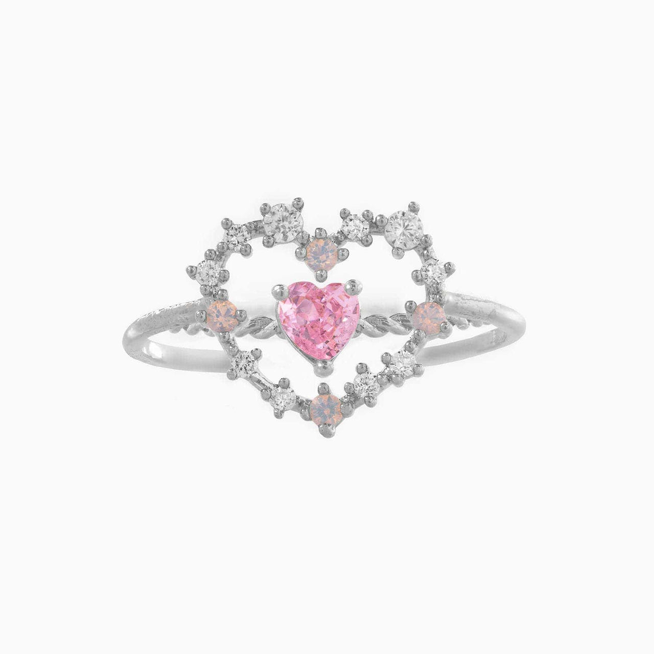 Cute Cubic Zirconia Heart Ring - ArtGalleryZen