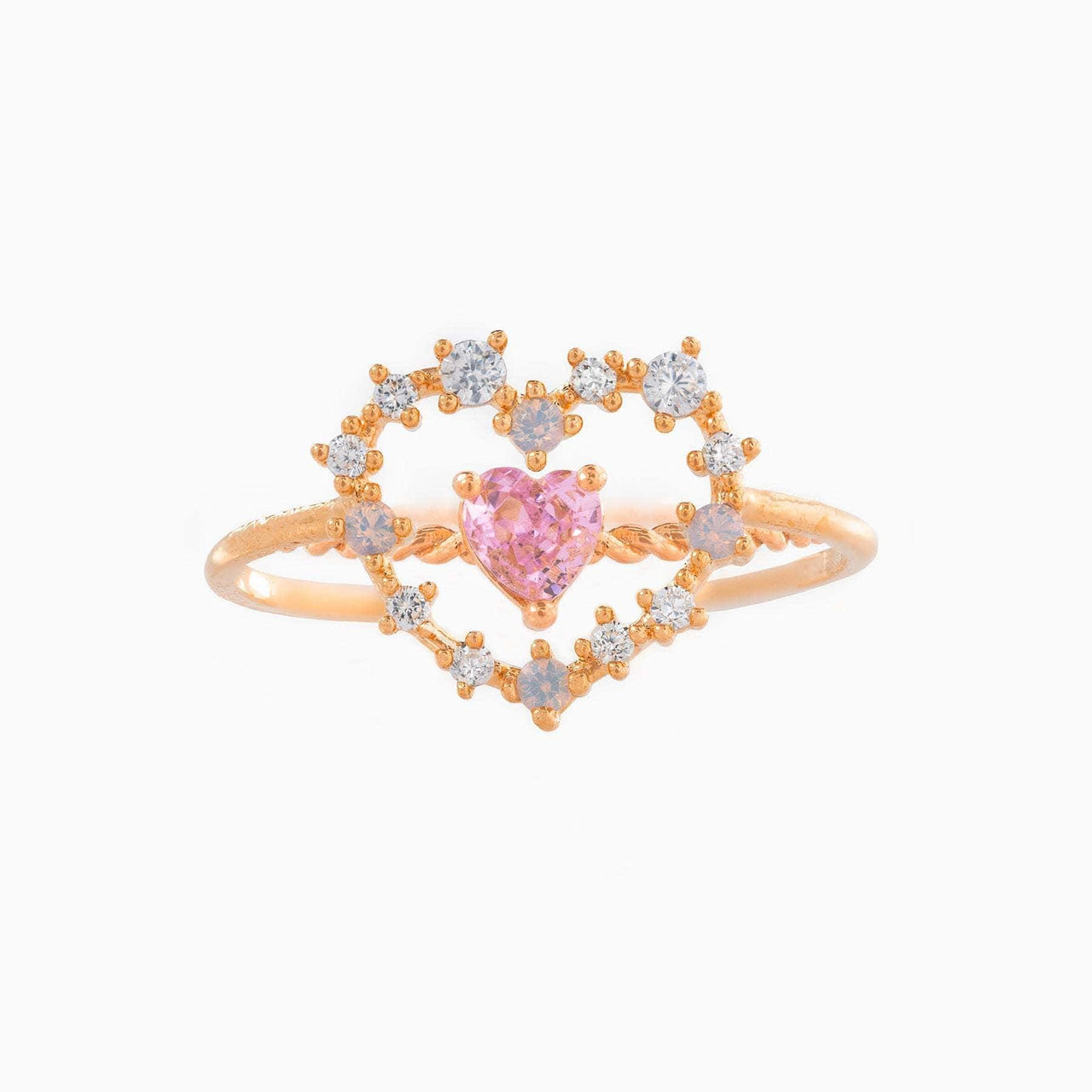 Cute Cubic Zirconia Heart Ring - ArtGalleryZen