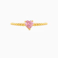 Thumbnail for Cute Cubic Zirconia Heart Ring - ArtGalleryZen