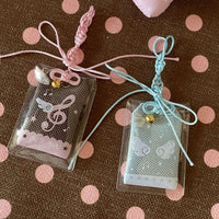 Thumbnail for Cute Embroidery Musical Note Angel Wing Lucky Amulet Keychain - ArtGalleryZen