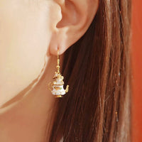 Thumbnail for Cute Enamel Teacup Hamster Earrings Necklace - ArtGalleryZen