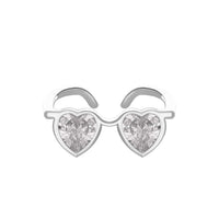 Thumbnail for Cute Heart Shape Sunglasses Crystal Love Ring - ArtGalleryZen