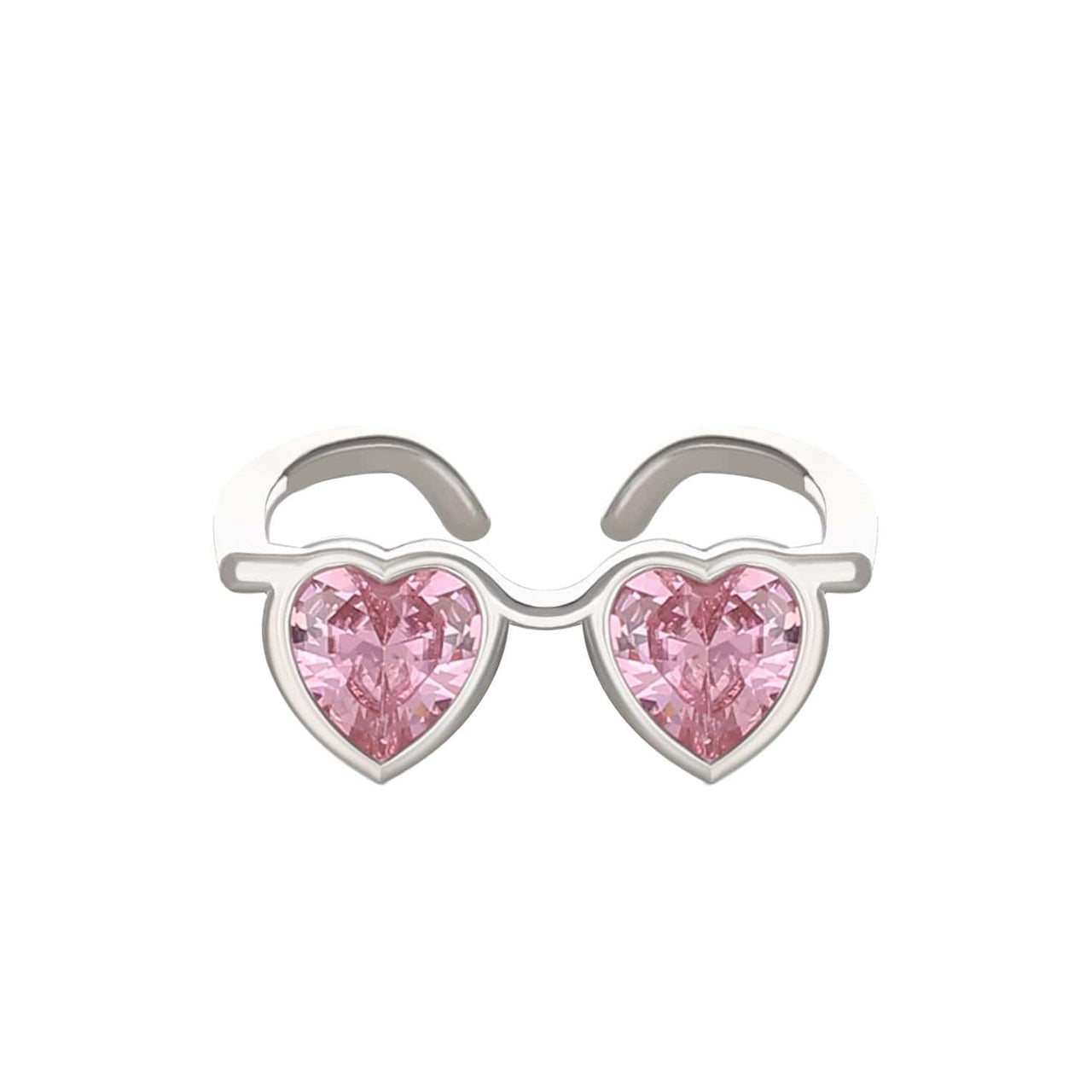 Cute Heart Shape Sunglasses Crystal Love Ring - ArtGalleryZen