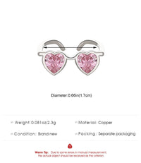 Thumbnail for Cute Heart Shape Sunglasses Crystal Love Ring - ArtGalleryZen