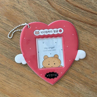 Thumbnail for Cute Heart Star Angel Kpop Keychain Photocard Holder - ArtGalleryZen