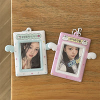 Thumbnail for Cute Heart Star Angel Kpop Keychain Photocard Holder - ArtGalleryZen