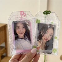 Thumbnail for Cute Lucky Clover Bunny Amulet Kpop Keychain Photocard Holder - ArtGalleryZen