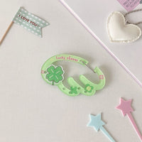 Thumbnail for Cute Lucky Clover Strawberry Wing Kpop Acrylic Keychain Carabiner - ArtGalleryZen