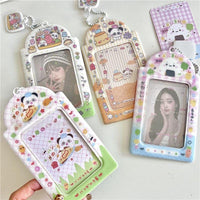 Thumbnail for Cute Onigiri Pudding Panda Kpop Keychain Photocard Holder - ArtGalleryZen