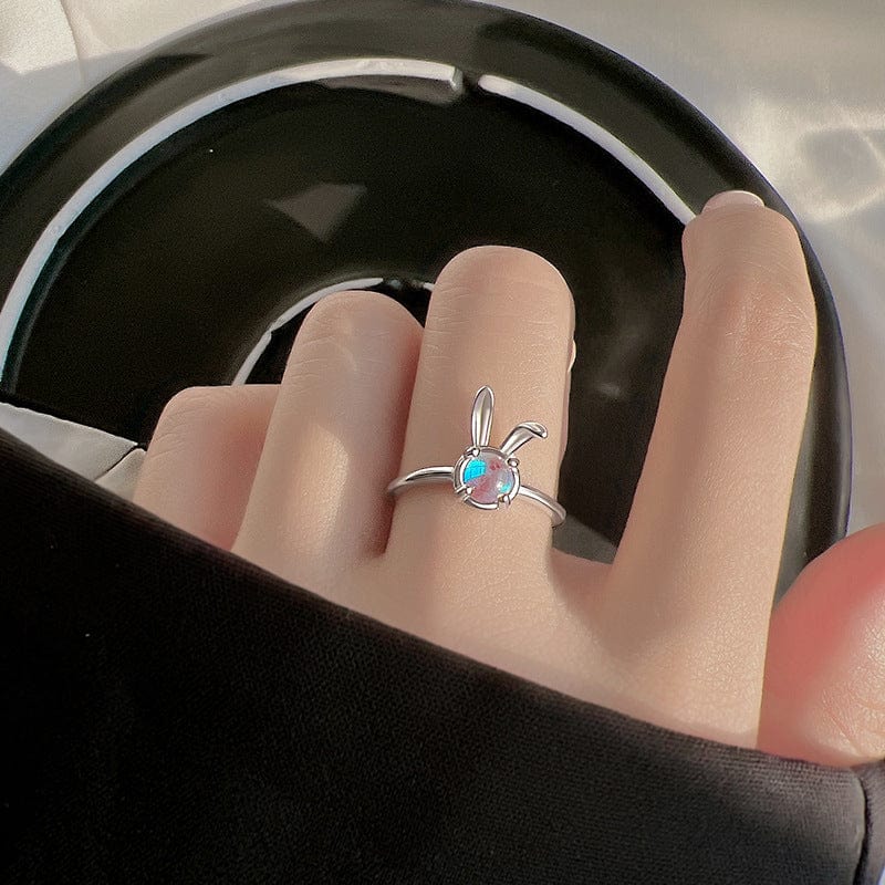 Cute Opal Rabbit Ring - ArtGalleryZen