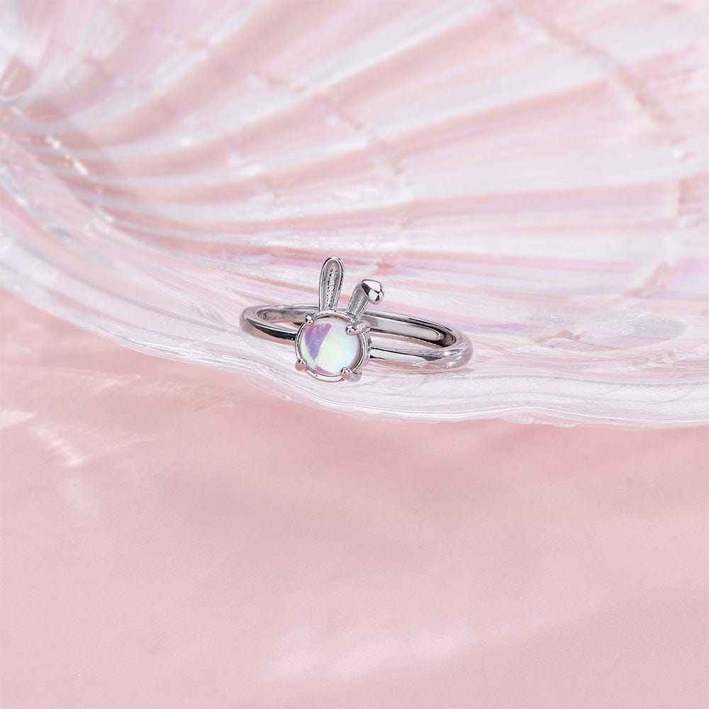 Cute Opal Rabbit Ring - ArtGalleryZen