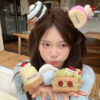 Thumbnail for Cute Plush Cherry Cream Dessert  Hair Clip - ArtGalleryZen