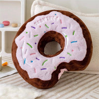Thumbnail for Cute Plush Embroidered Donut Pillow - ArtGalleryZen