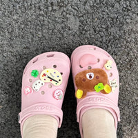 Thumbnail for Cute Rilakkuma Lucky Clover Sandals Decoration Shoe Charms - ArtGalleryZen