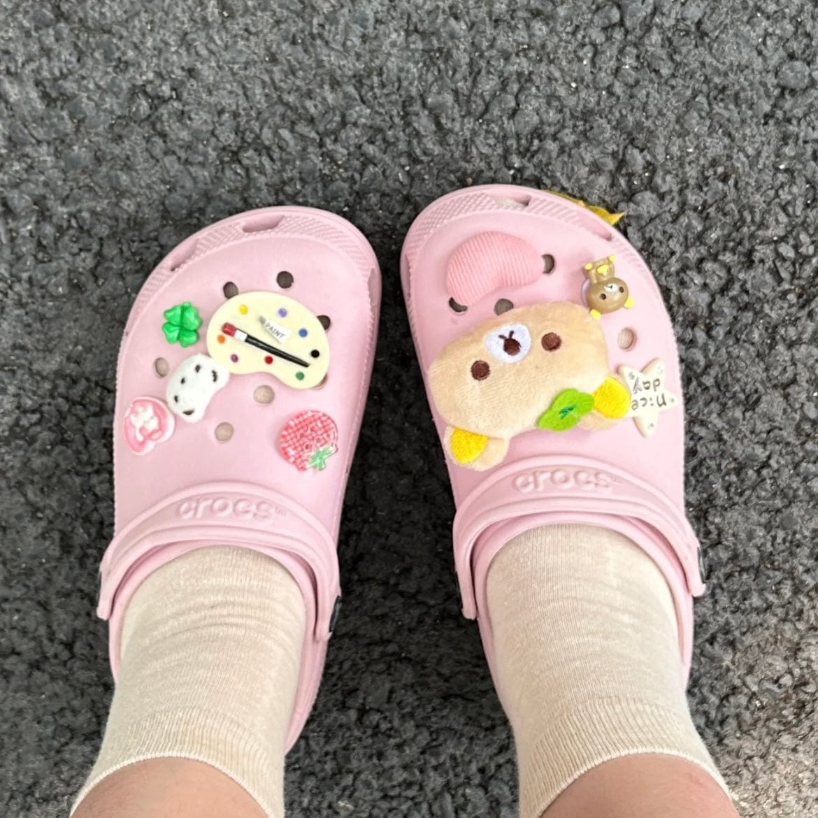 Cute Rilakkuma Lucky Clover Sandals Decoration Shoe Charms - ArtGalleryZen