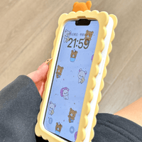 Thumbnail for Cute Rilakkuma Sandwich Cookie Silicone iPhone Case - ArtGalleryZen