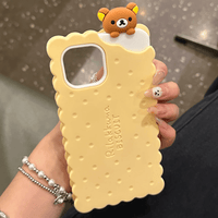 Thumbnail for Cute Rilakkuma Sandwich Cookie Silicone iPhone Case - ArtGalleryZen