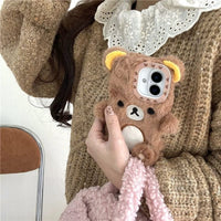 Thumbnail for Cute Scarf Bunny Bear Plush iPhone Case - ArtGalleryZen