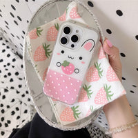 Thumbnail for Cute Strawberry Bunny iPhone Case - ArtGalleryZen