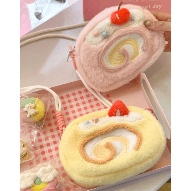 Cute Strawberry Cake Bow Crossbody Bag - ArtGalleryZen