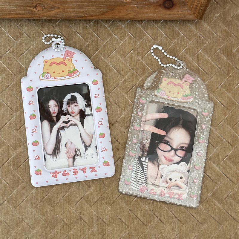 Cute Tomato Cat Puppy Kpop Keychain Photocard Holder - ArtGalleryZen