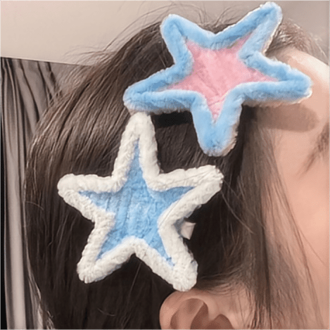 Cute Y2K Plush Star Hair Clip - ArtGalleryZen
