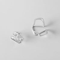 Thumbnail for Cyberpunk 2Pcs Geometric Pattern Stackable Non Piercing Lip Cuff Set - ArtGalleryZen