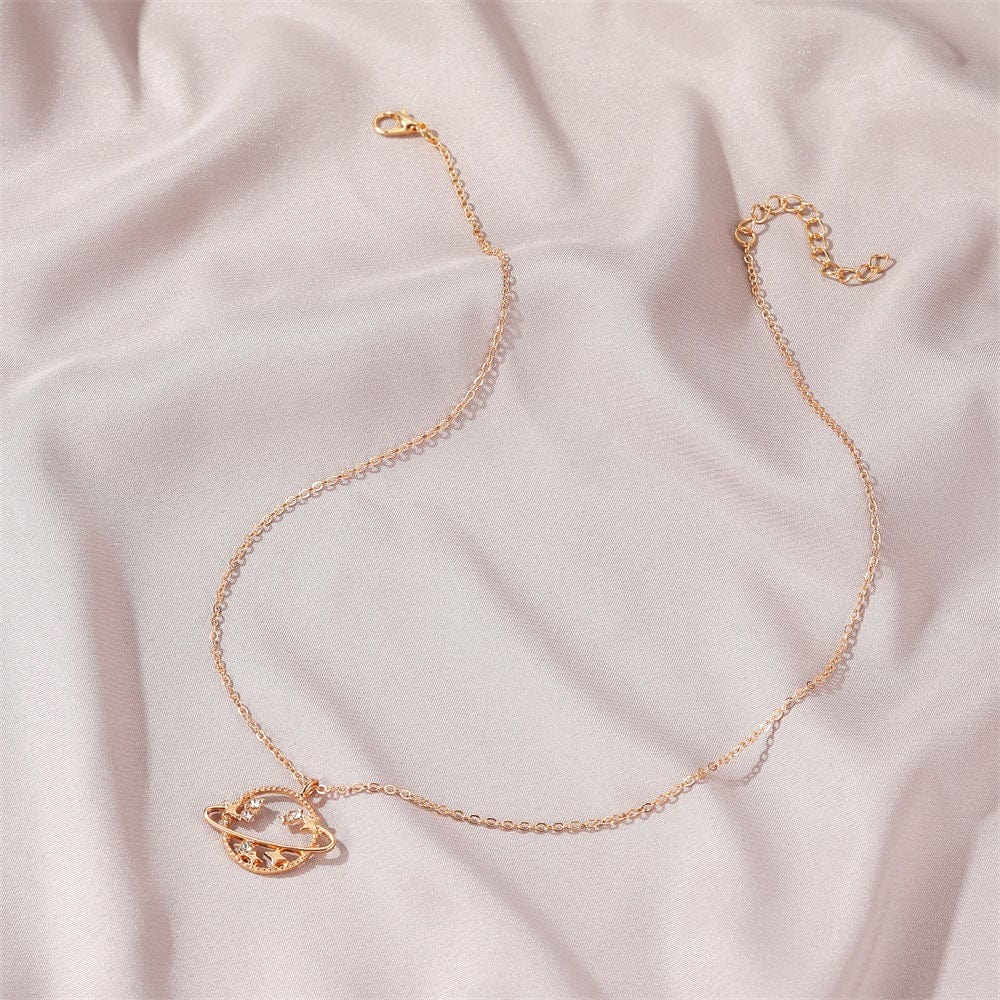 CZ Inlaid Celestial Star Necklace - ArtGalleryZen