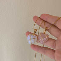 Thumbnail for Dainty 18K Gold Filled Opal Heart Pendant Choker Necklace - ArtGalleryZen